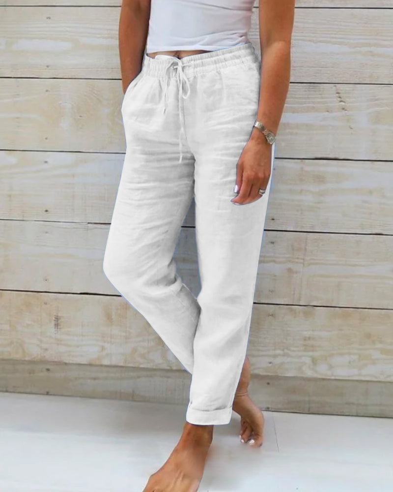 Allison - Pantaloni Tailored din Lână și Bumbac de Lux