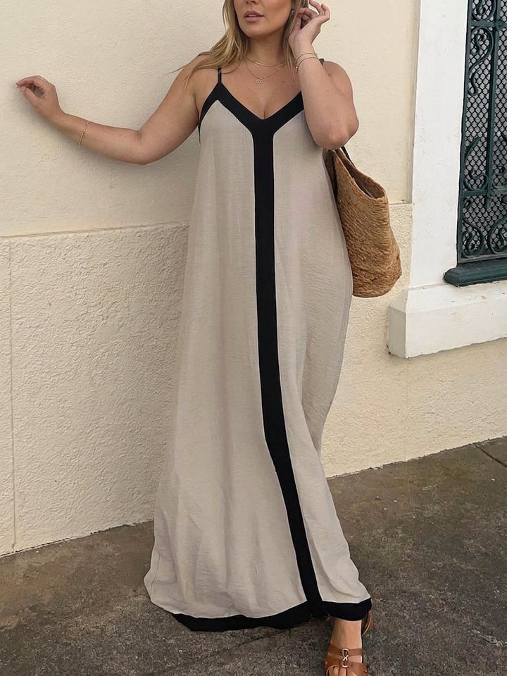 Nancy | Rochie Midi Colorblock Lavechic în Stil Insular
