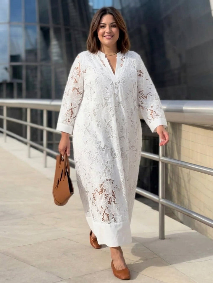 Willow | Rochie Midi V-Neck cu Flori Beach Glam