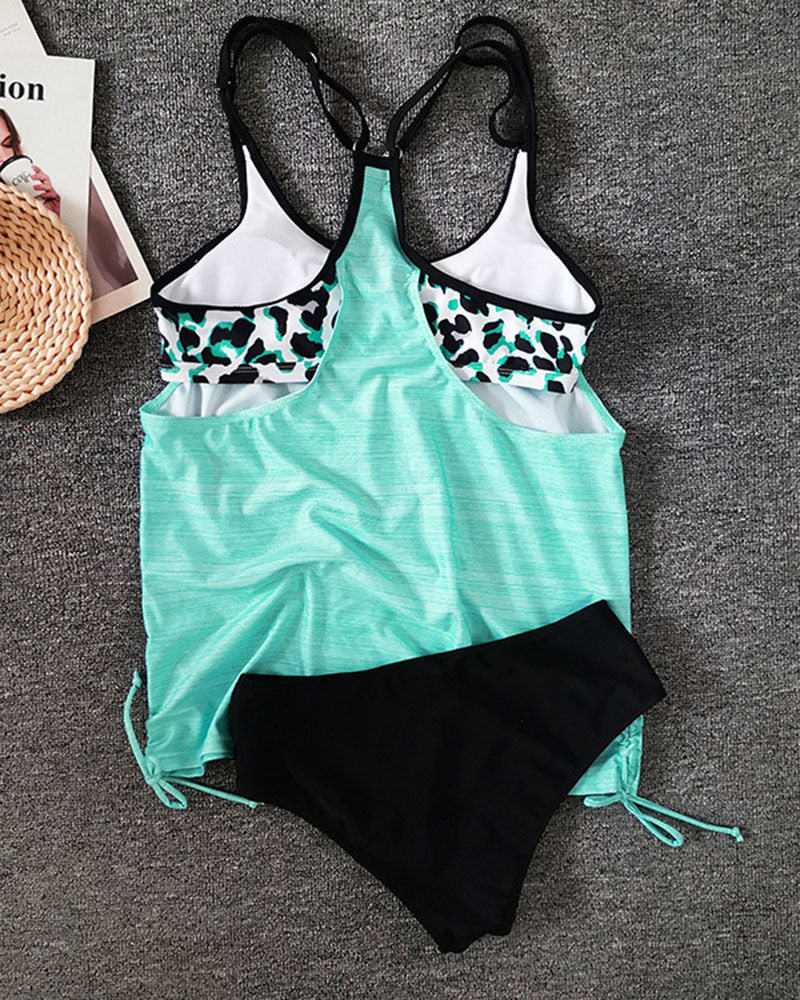 Augustus - Tankini uniform cu imprimeu leopar
