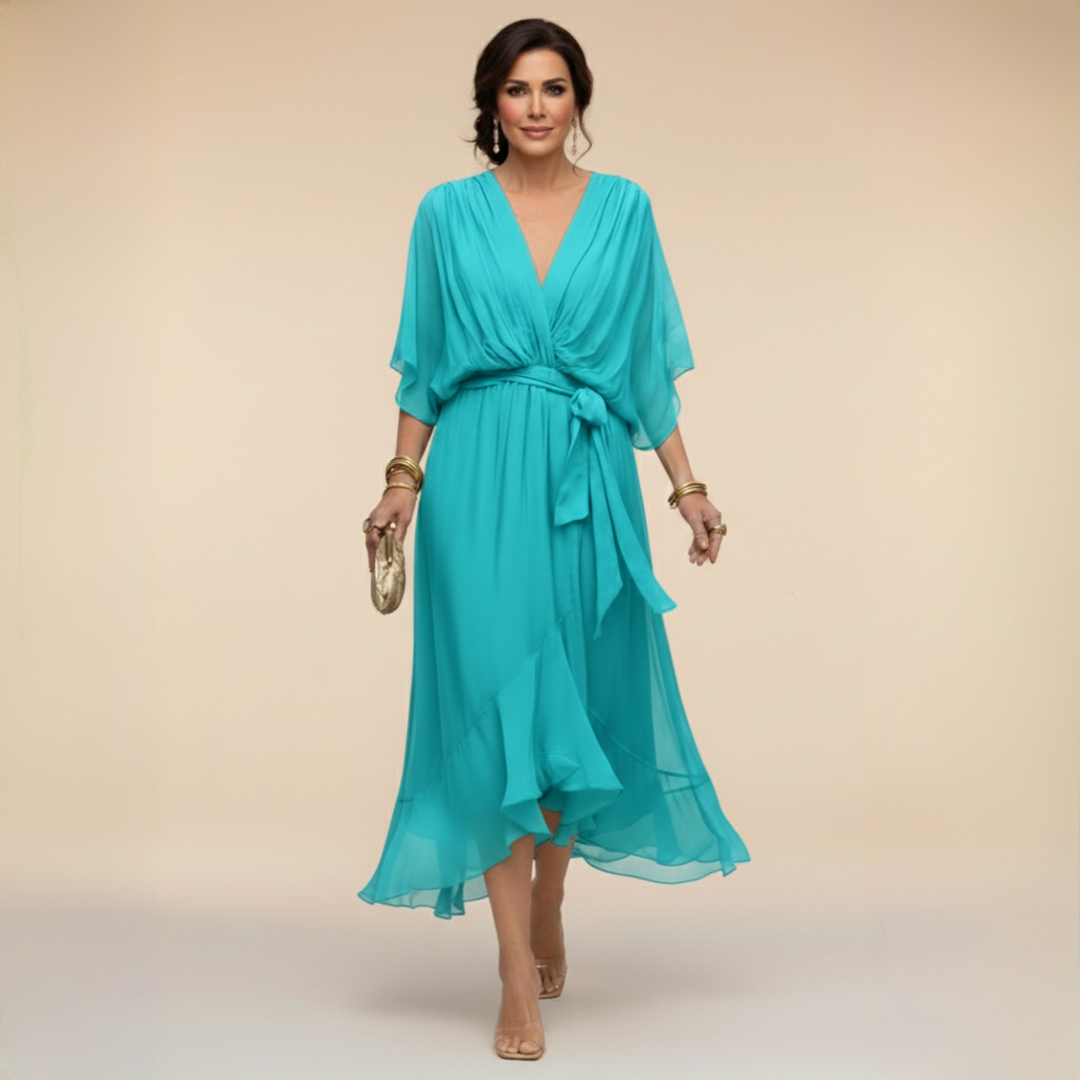 Monica | Rochie din chiffon cu decolteu în V