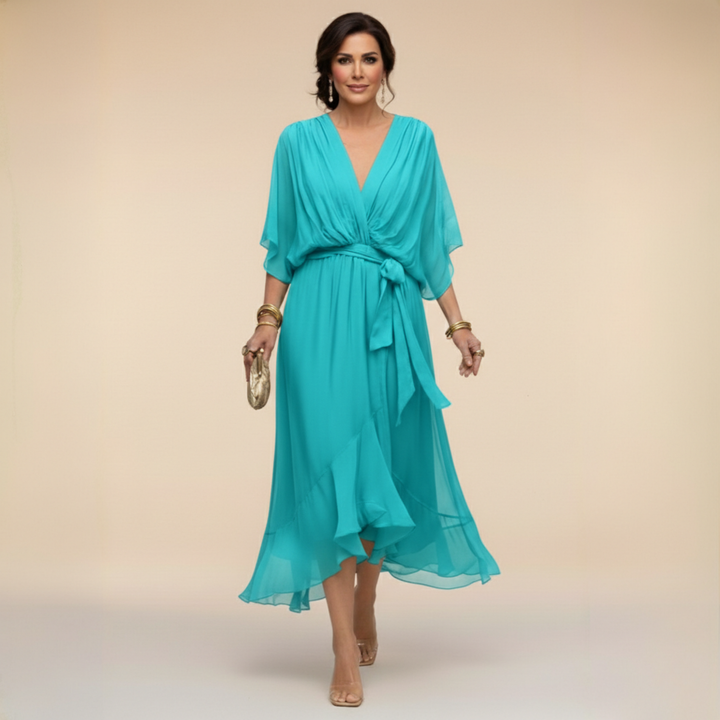 Monica | Rochie din chiffon cu decolteu în V