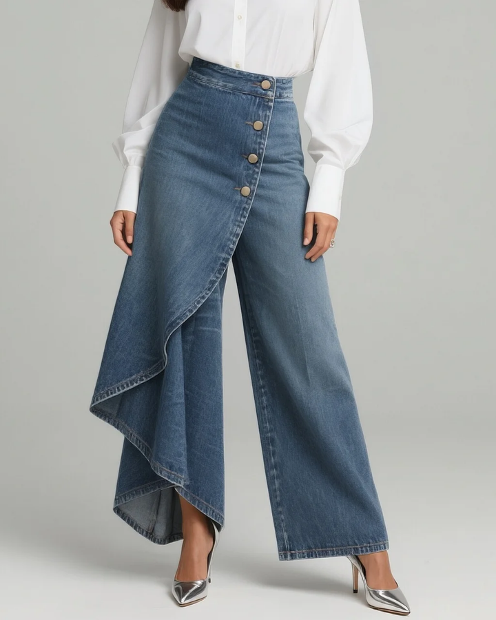 Audrey | Pantaloni Denim Înfășurați