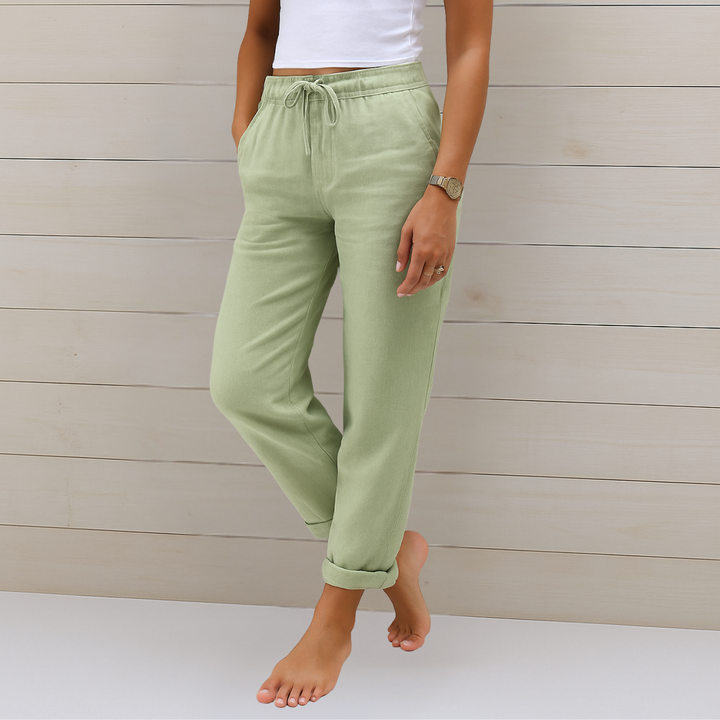 Maylora | Pantaloni din In Relax cu Siret