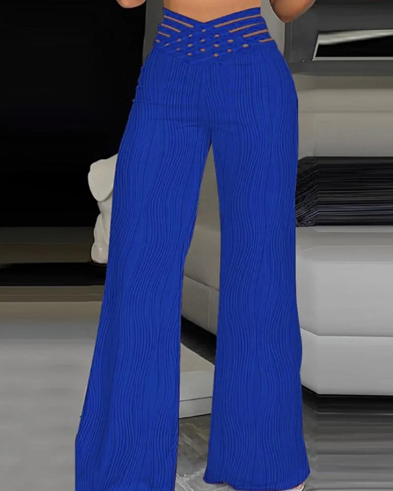 Emma | Pantaloni cu Talie Înaltă Crisscross