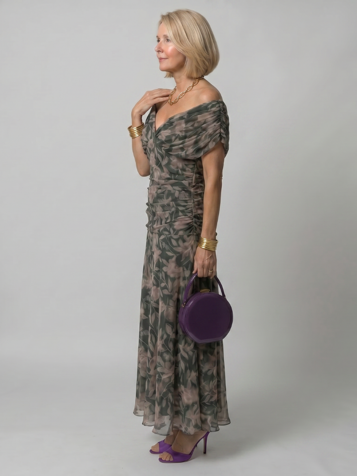 Calen | Rochie Midi cu Umeri Descoperiți