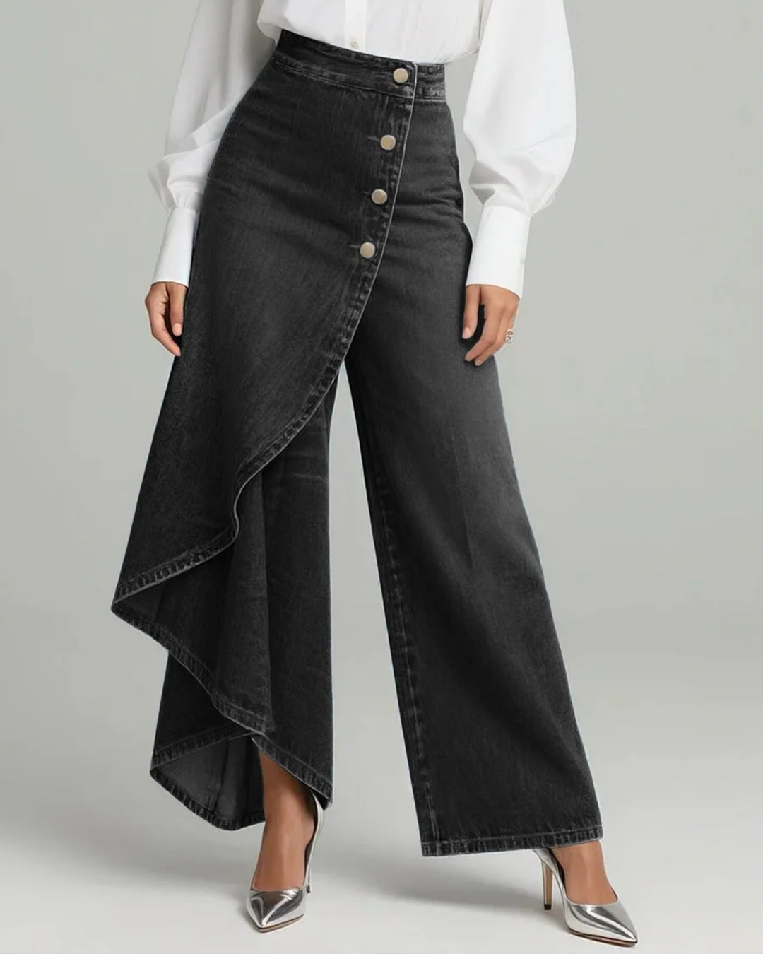 Audrey | Pantaloni Denim Înfășurați