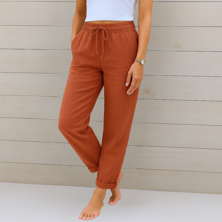 Maylora | Pantaloni din In Relax cu Siret