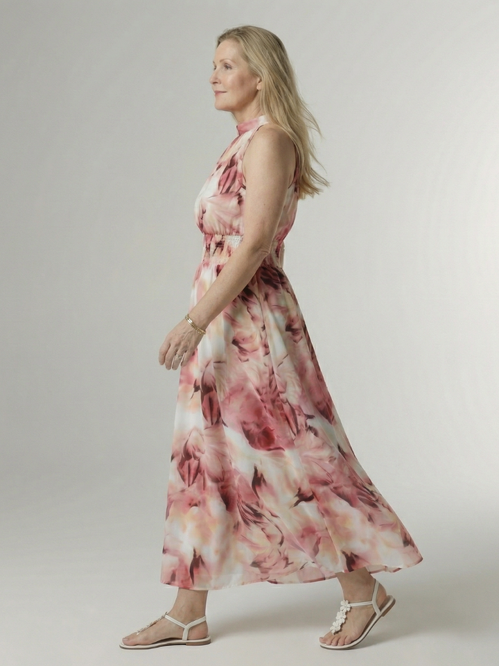 Sylin | Rochie Midi cu Guler în Stil Halter