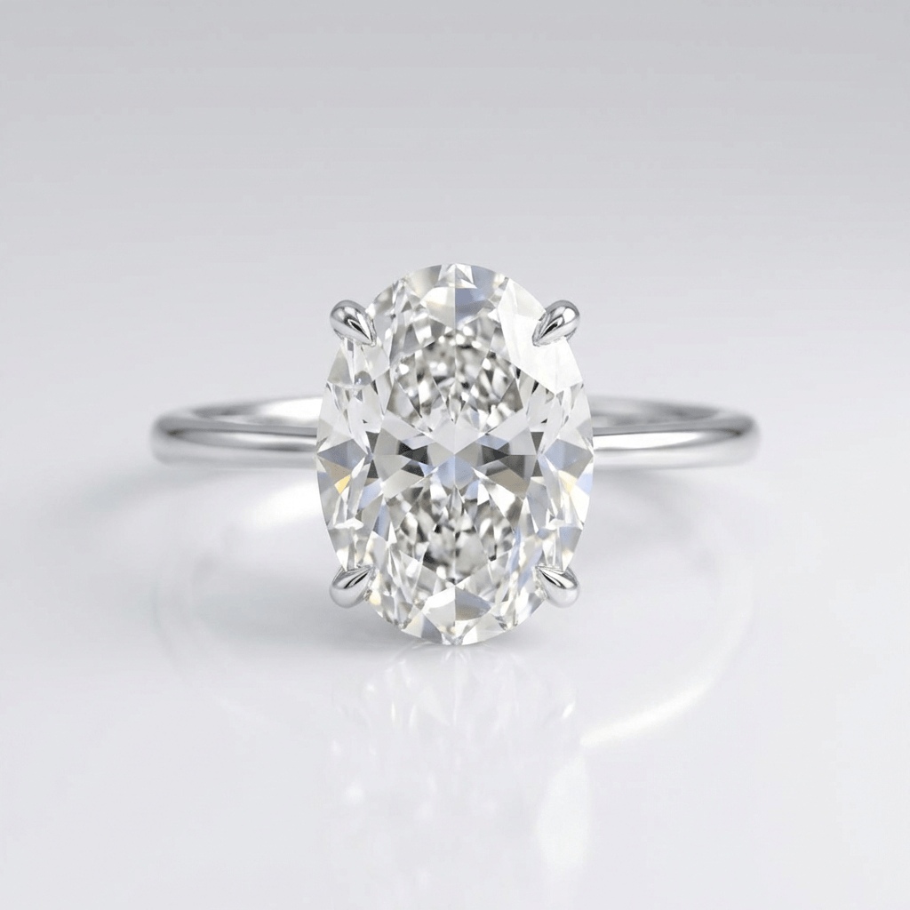 INELE SOLITAR OVAL CU DIAMANT