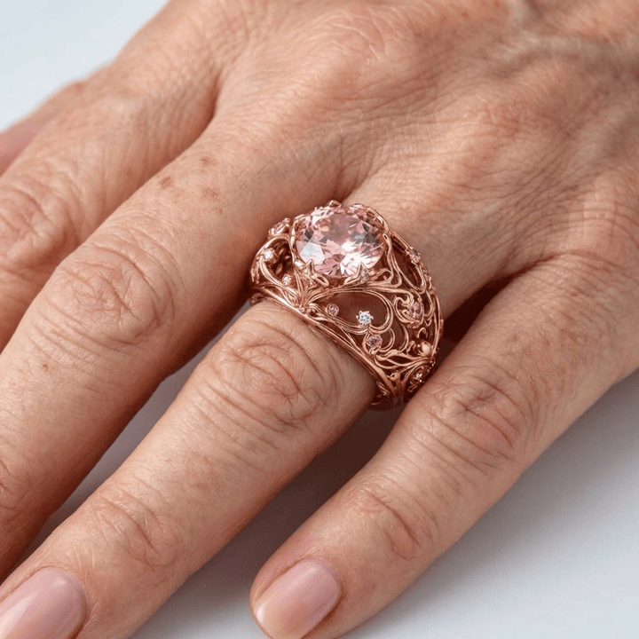 INELE ORNATE DIN TURMALIN ROSE GOLD
