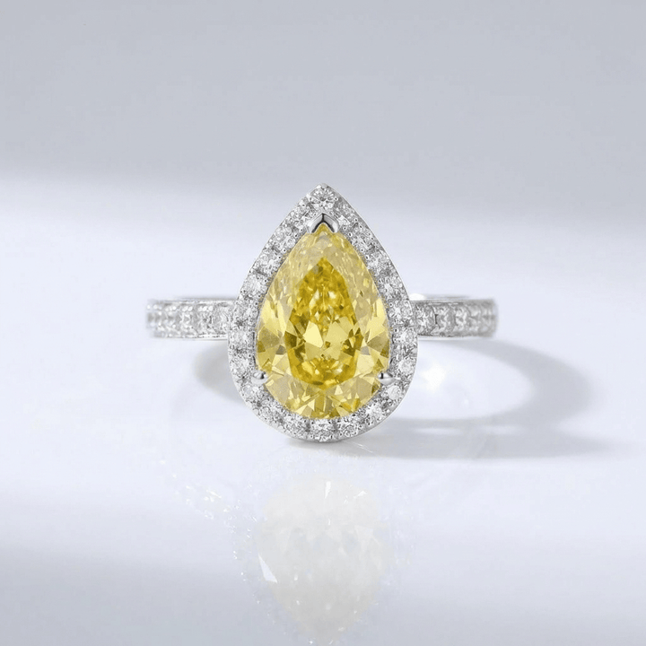 INELE HALO CU DIAMANT PERE GALBEN
