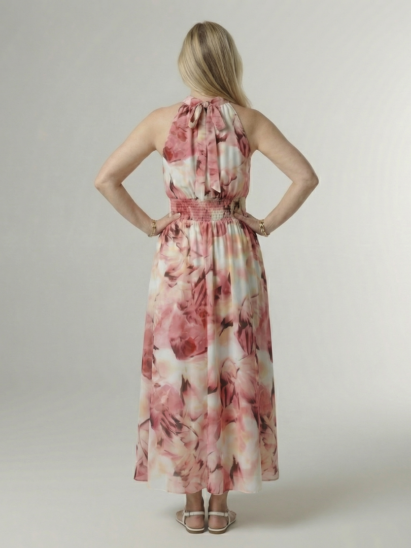 Sylin | Rochie Midi cu Guler în Stil Halter