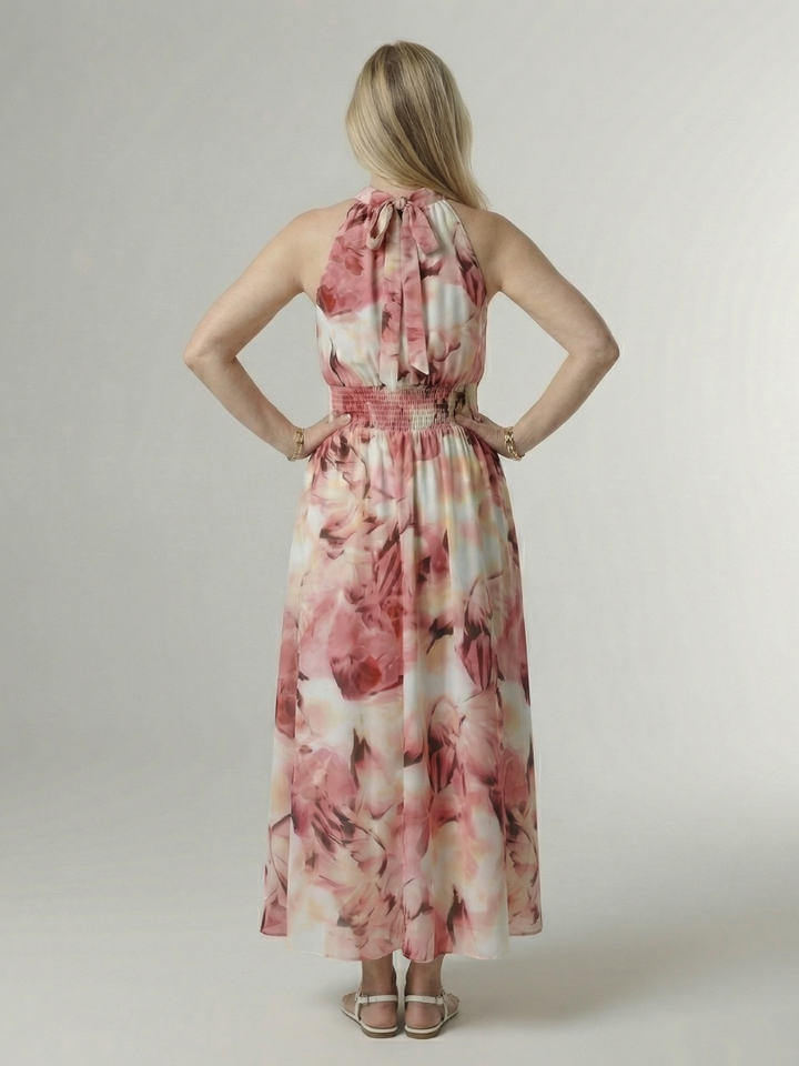 Sylin | Rochie Midi cu Guler în Stil Halter