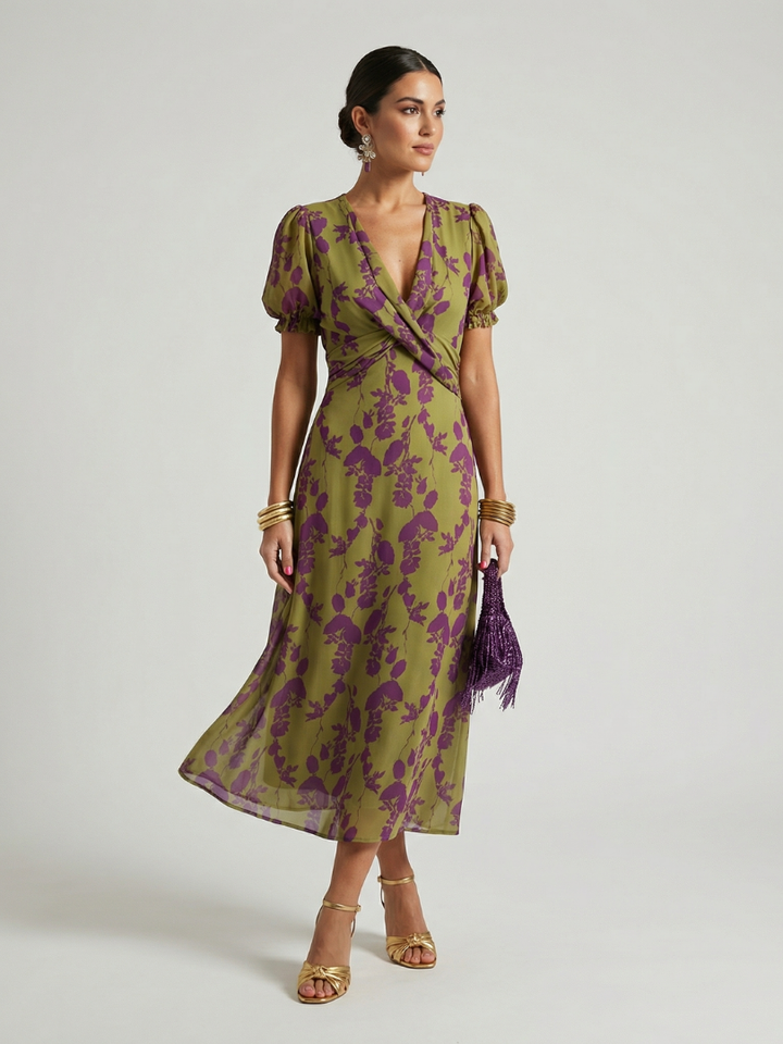 Virel | Rochie Midi Florală Relaxată