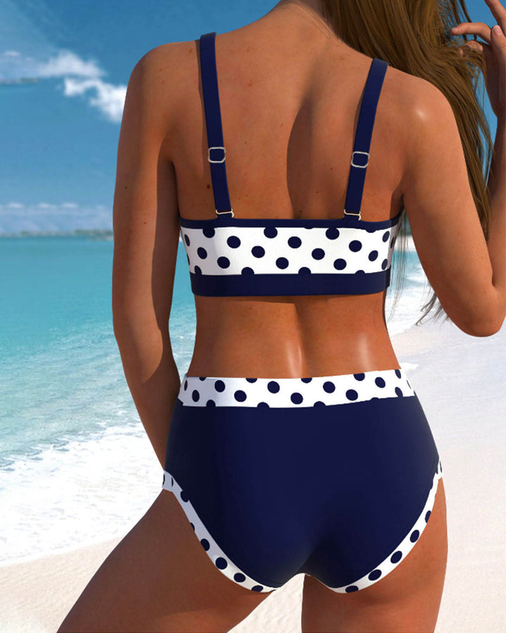 Liesbeth - Bikini cu Talie Înaltă cu Design Patchwork