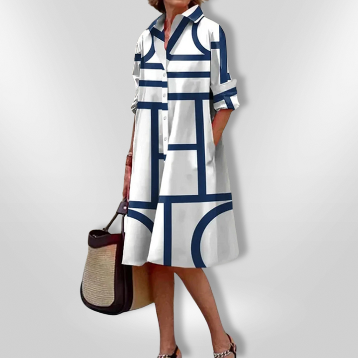 Bruria™ | Rochie Midi Geometrică