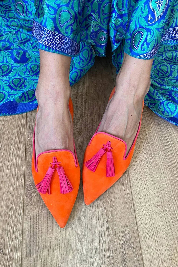 Portia - Mocasini cu franjuri boho