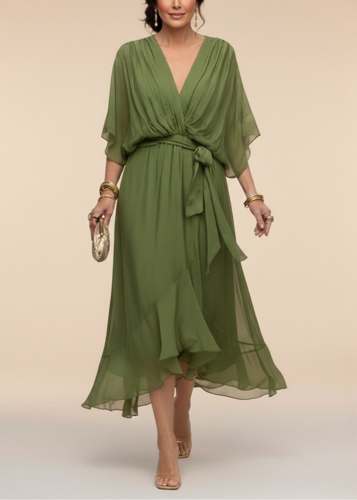 Monica | Rochie din chiffon cu decolteu în V