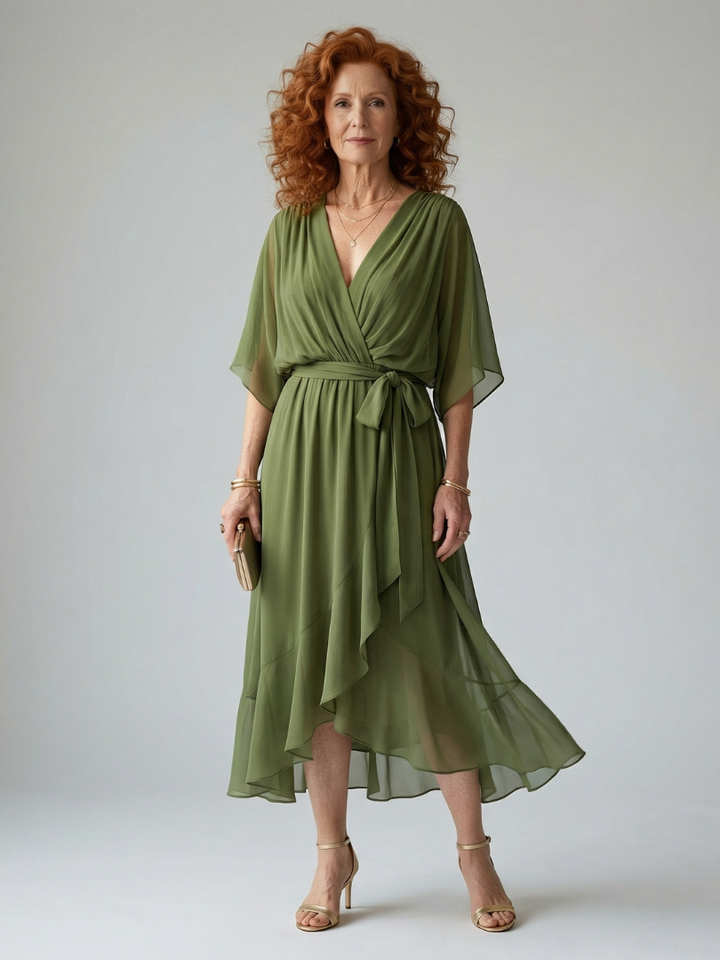 Elric | Rochie Midi cu Drapaj