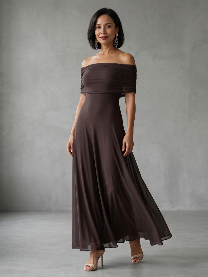 Iunie | Rochie Midi cu Umeri Decupați