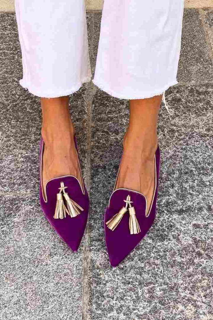 Portia - Mocasini cu franjuri boho