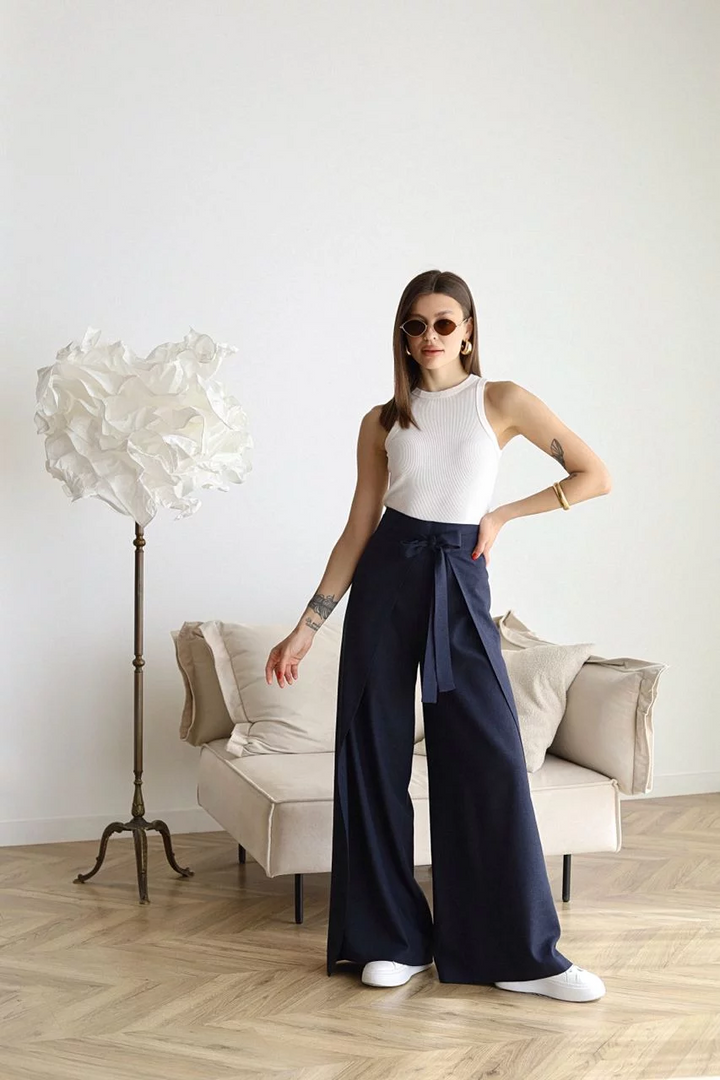 ARIANE – PANTALONI LARGHI DIN LINO PENTRU FEMEI