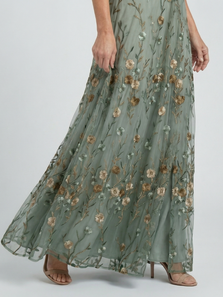 Selora | Rochie Maxi Halter cu Flori