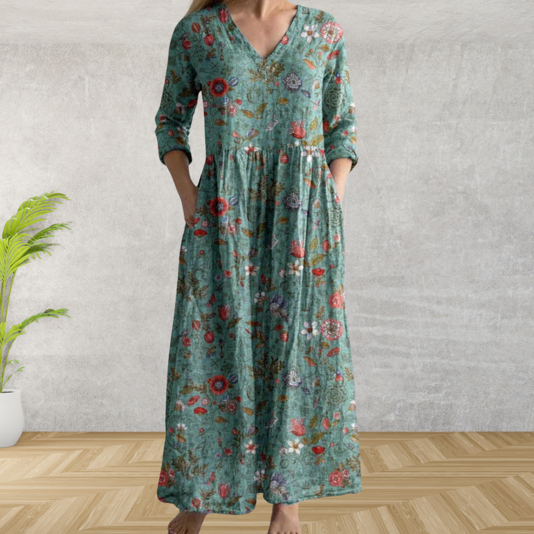 Yulya™ | Rochie Midi Florală Elegantă