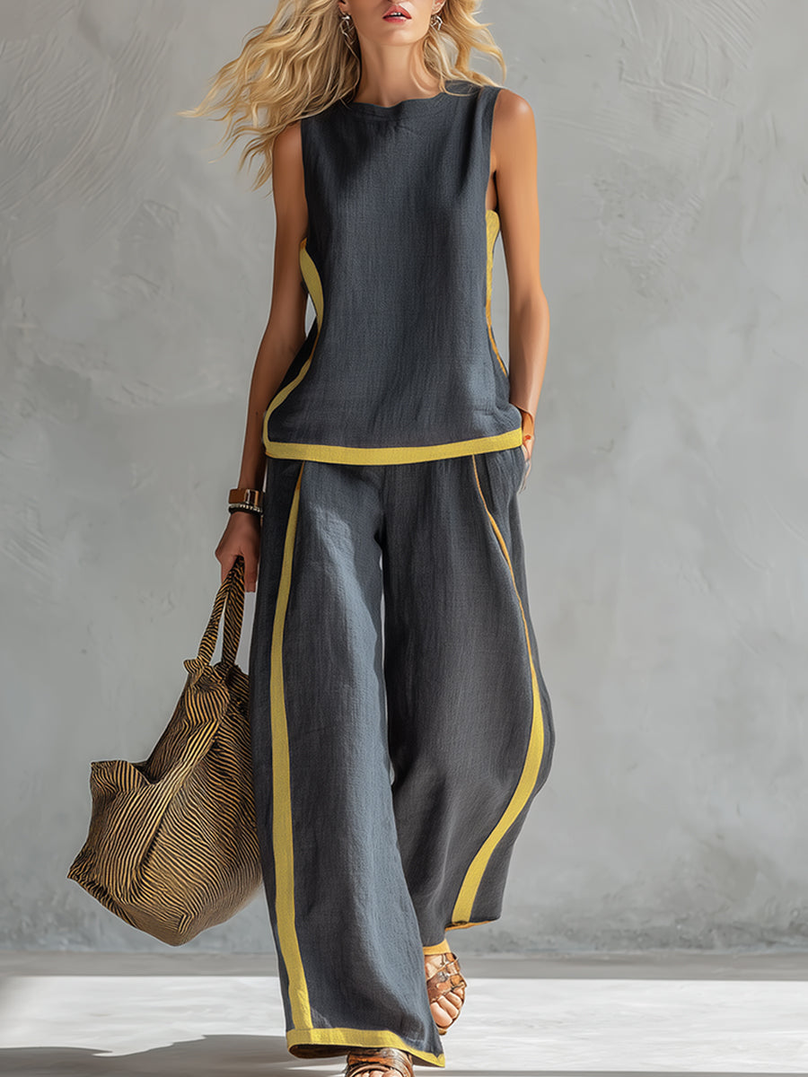 Leila - Compleu Elegant din Bumbac și In