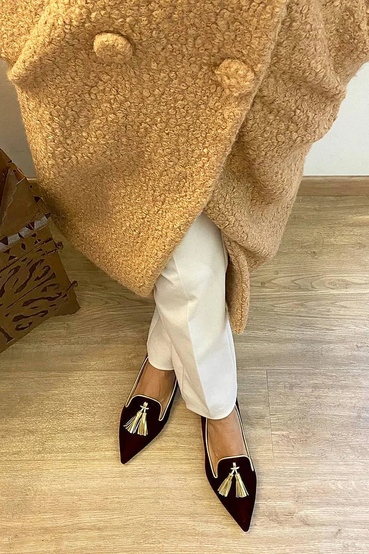 Portia - Mocasini cu franjuri boho