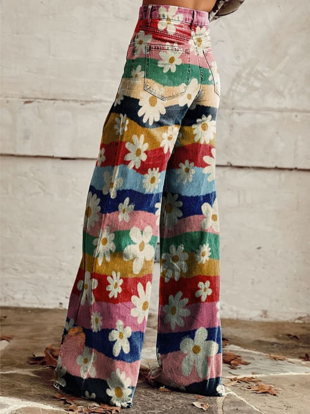 Léon - Pantaloni Florali Eleganți
