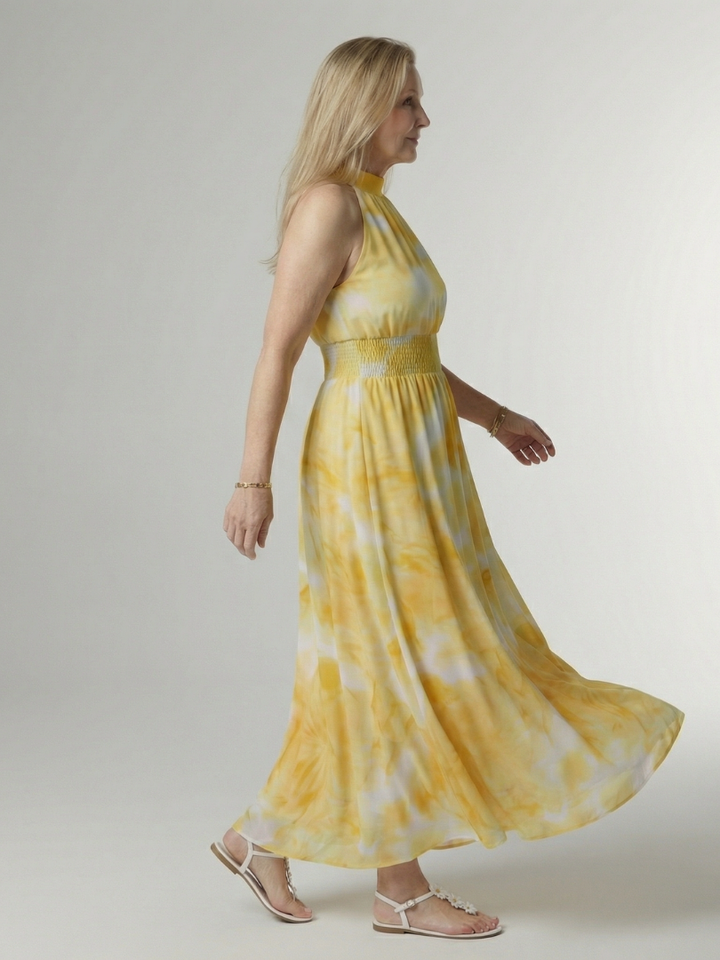Sylin | Rochie Midi cu Guler în Stil Halter