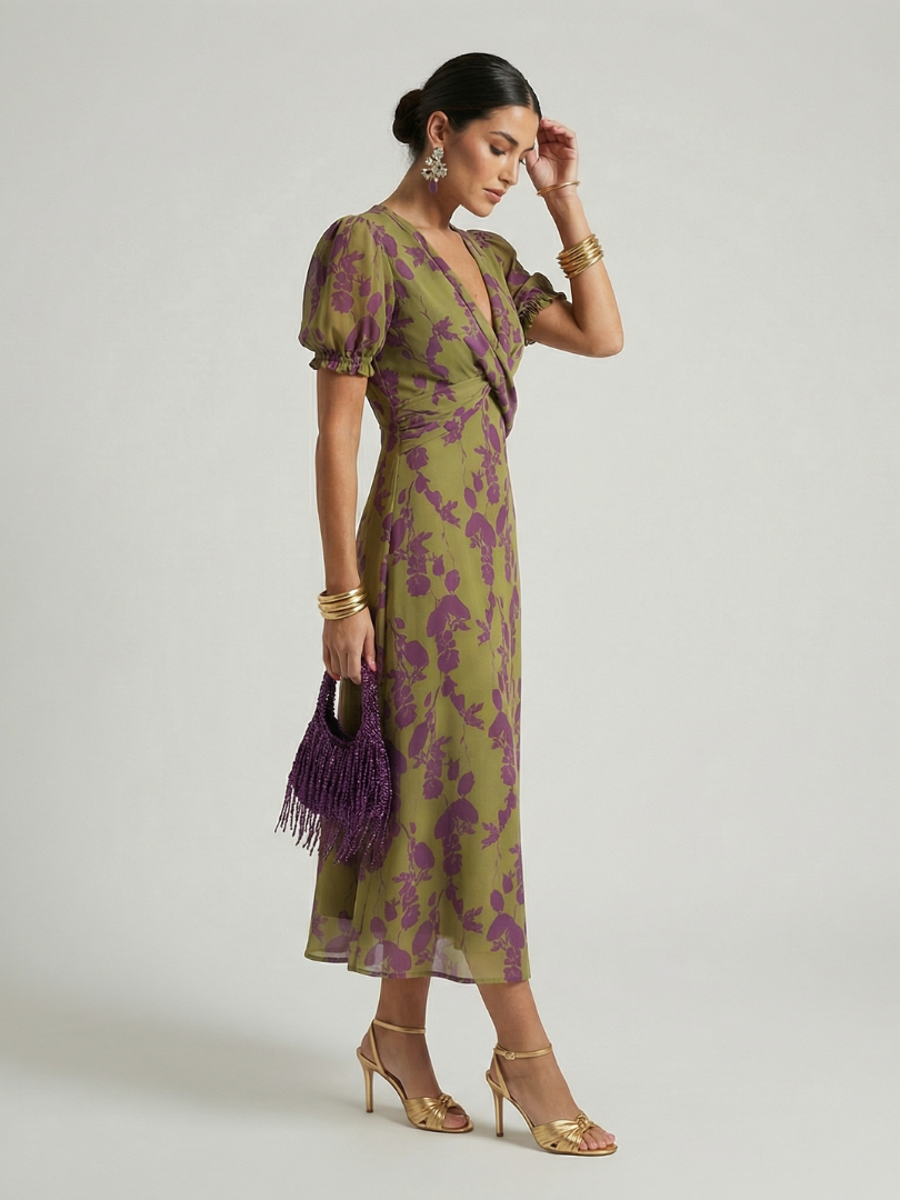 Virel | Rochie Midi Florală Relaxată