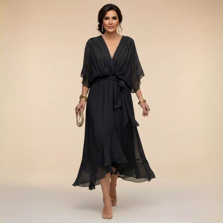 Monica | Rochie din chiffon cu decolteu în V