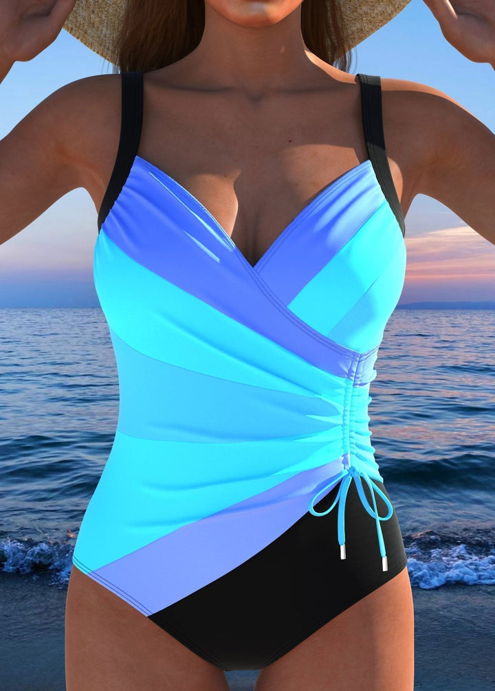 Costum de Baie Luxe Surplice cu Print Colorat