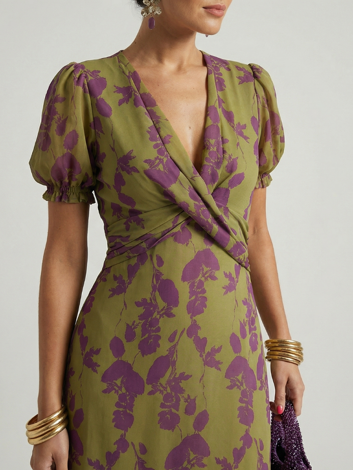 Virel | Rochie Midi Florală Relaxată