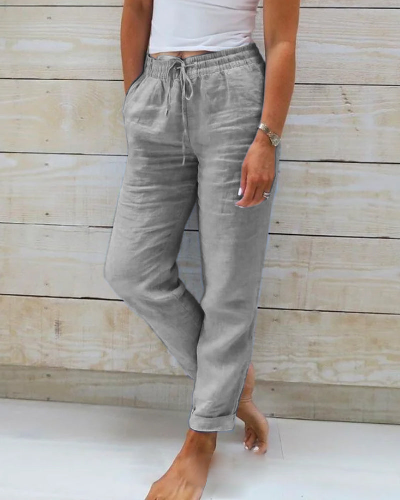 Allison - Pantaloni Tailored din Lână și Bumbac de Lux