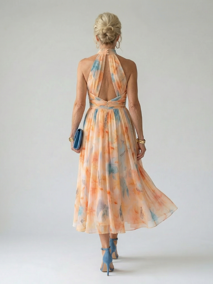 Elin | Rochie Midi cu Guler Halter