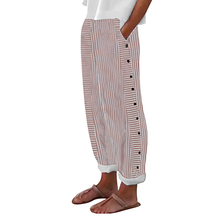 Dagny | Pantalon Elegant cu Dungi de Vară