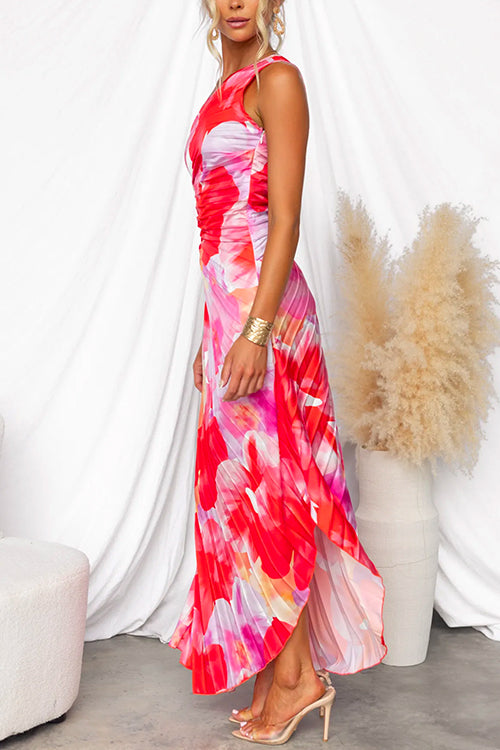 Yanira™ | Rochie plisată cu un umăr