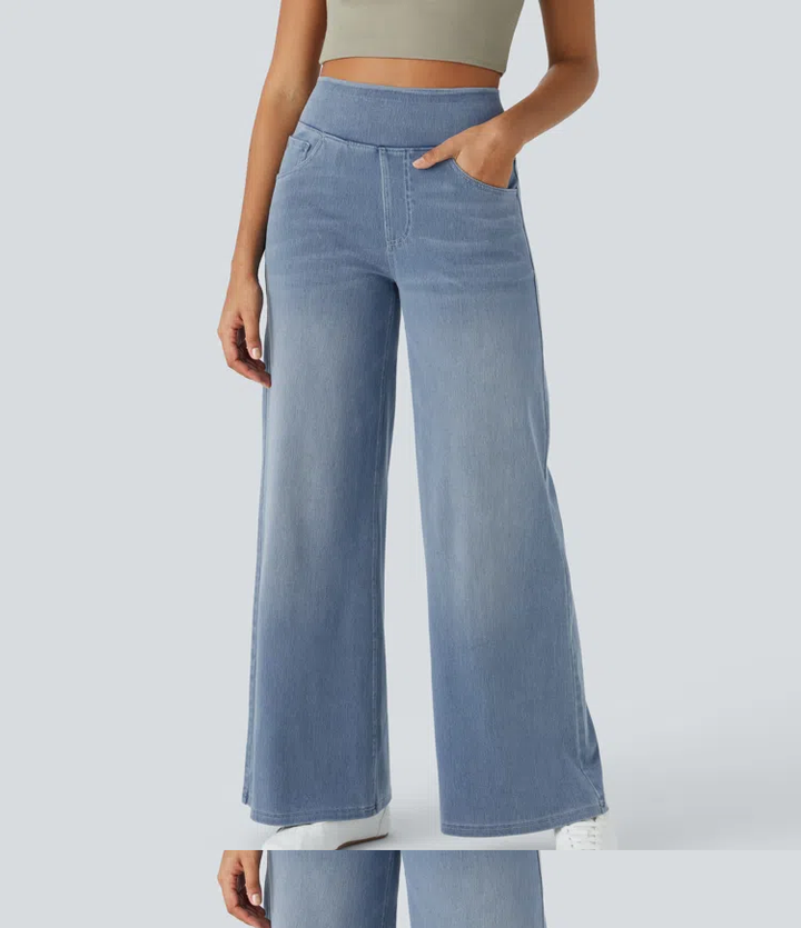 Solène - Jeans cu Picior Larg Fit Relaxed