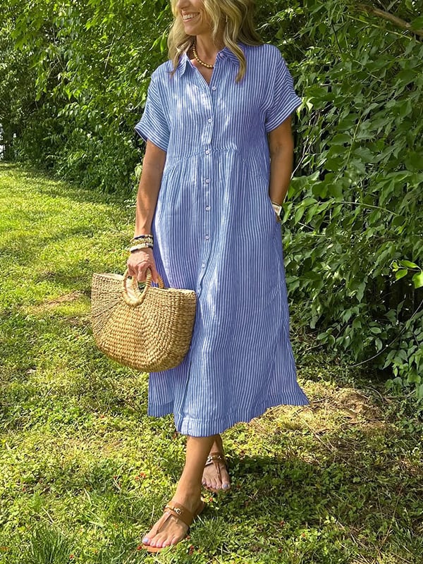 Ishka™ | Rochie Camasa Cu Dungi