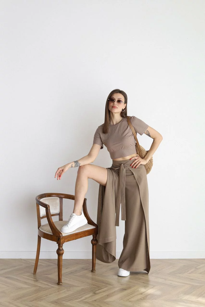 ARIANE – PANTALONI DIN IN CU PICIORI LARGI PENTRU FEMEI