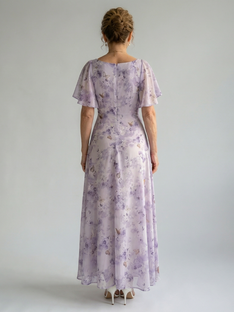 Vaelis | Rochie Midi cu Mâneci Flutter