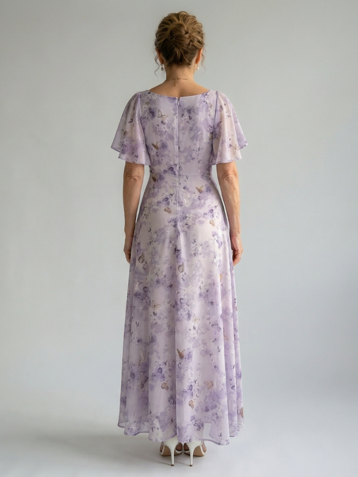 Vaelis | Rochie Midi cu Mâneci Flutter