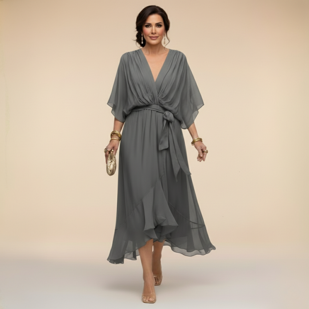 Monica | Rochie din chiffon cu decolteu în V