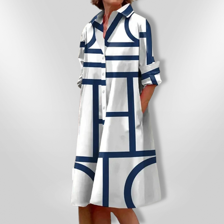 Bruria™ | Rochie Midi Geometrică