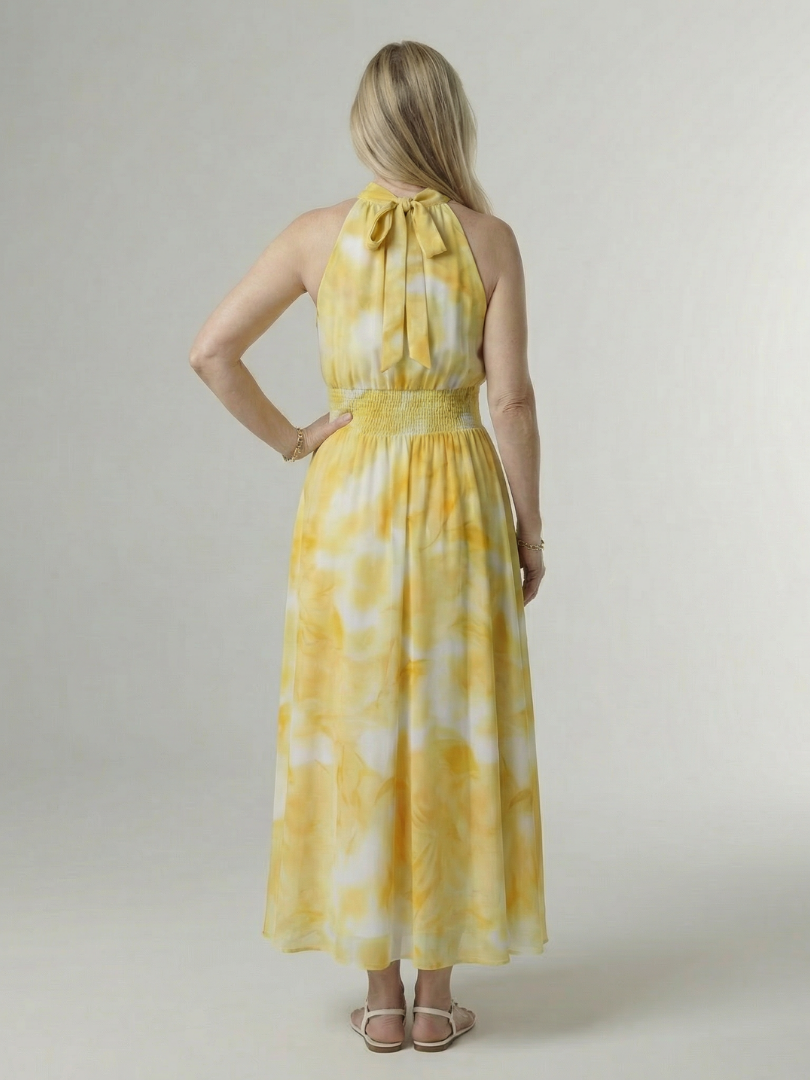Sylin | Rochie Midi cu Guler în Stil Halter