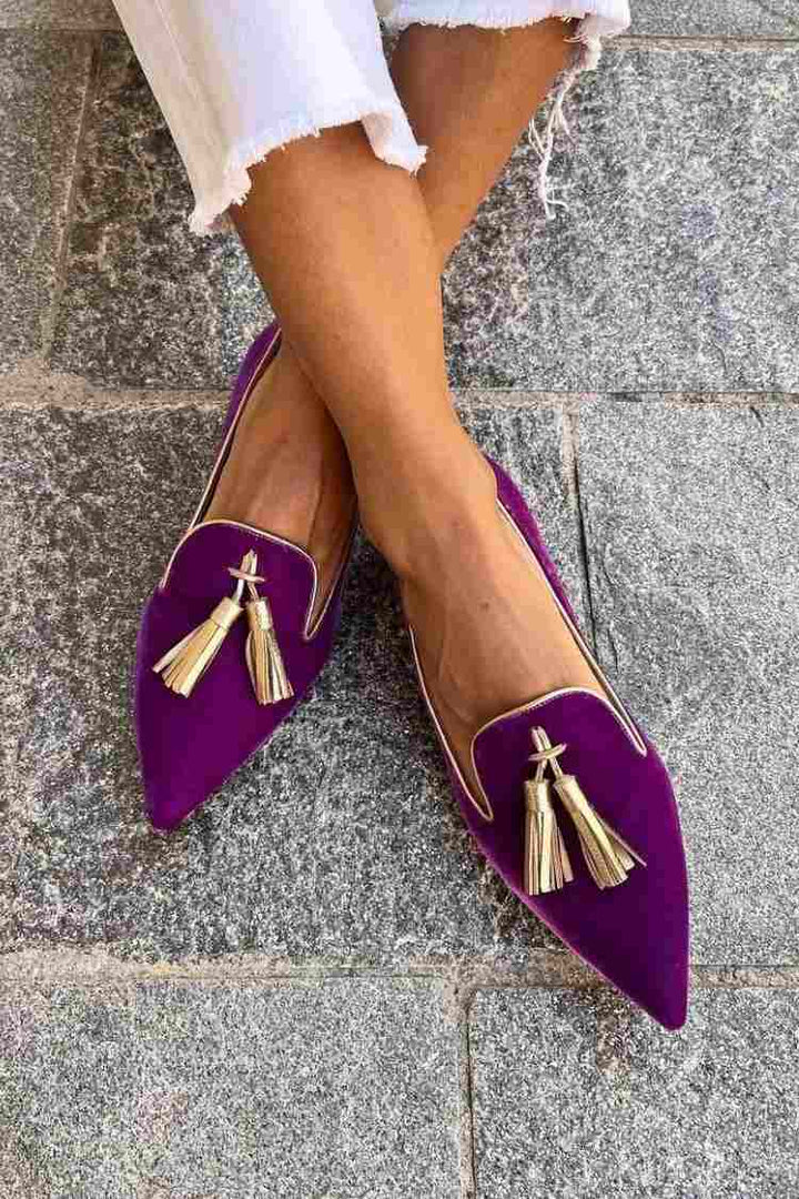 Portia - Mocasini cu franjuri boho